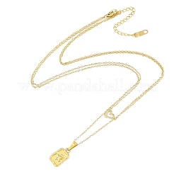 Ion Plating(IP) 304 Stainless Steel Double Layer Heart & Butterfly Pendant Necklaces for Women&nbsp;NJEW-K276-10G