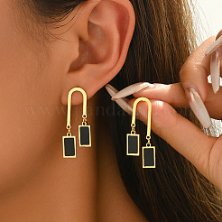 201 Stainless Steel Enamel Stud Dangle Earrings for Women&nbsp;LJ2038