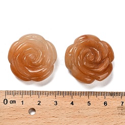 天然のレッドアベンチュリンの彫刻ペンダント  花のチャーム  29~31x29~31x9~14mm  穴：1mm&nbsp;G-Z088-01B