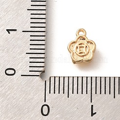 真鍮製チャーム  カドミウムフリー＆ニッケルフリー＆鉛フリー  花  18KGP本金メッキ  8x6x2mm  穴：0.9mm&nbsp;KK-C085-05G