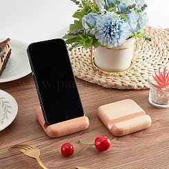 ブナ材の携帯電話ホルダー  正方形  バリーウッド  7.9x7.9x1.9cm  内径：7.9x1.15x1のCM&nbsp;LS-AJEW-WH0248-153
