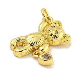 Rack Plating Brass Micro Pave Cubic Zirconia Pendants&nbsp;KK-C074-27G