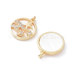 Rack Plating Brass Shell Pendants&nbsp;KK-A183-29G