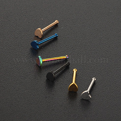 304ステンレススチールハート鼻骨リング  ローズゴールド  7mm  ピン：0.8mm  ヘッド：2mm&nbsp;WG0DFB7-06