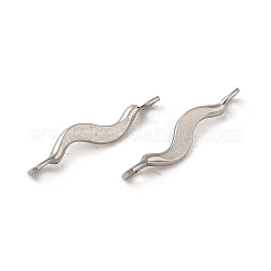 変色しない304ステンレススチールリンクコネクタチャーム  ツイストバー  ステンレス鋼色  15x2x3mm  穴：1.2mm&nbsp;STAS-Q323-08P