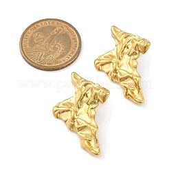 女性用304ステンレススチールスタッドピアス  18KGP本金メッキ  ナゲット  26x28.5mm&nbsp;EJEW-B113-01G-02