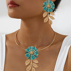 Iron Enamel Pendant Choker & Stud Earrings Sets for Women&nbsp;FS-WG539B6-01