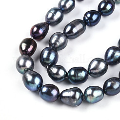 Natural Cultured Freshwater Pearl Beads Strands&nbsp;PEAR-N012-09F-01