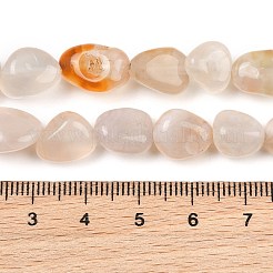 天然石桜色アゲート瑪瑙ビーズ連売り  ナゲット  タンブルストーン  9~11x8~10x6~10mm  穴：0.8mm  約18~19個/連  6.89~7.28''（17.5~18.5センチメートル）&nbsp;GG-CBA787B-A05