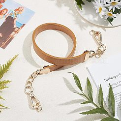 イミテーションレザーバッグハンドル  合金回転式ナスカン付き  バッグストラップ用交換アクセサリー用  キャメル  62.5x1.9x0.45cm&nbsp;FIND-WH0070-08C