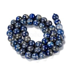 天然石ラピスラズリラウンドビーズ連売り  8mm  穴：1mm  約45~47個/連  15インチ&nbsp;G-E262-01-8mm