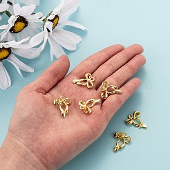 合金のチベット風チャーム  蝶結び  鉛フリー及びカドミウムフリー  ゴールドカラー  23x18x4mm  穴：2.5mm&nbsp;K0P49012