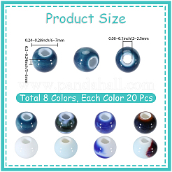 160Pcs 8 Styles Handmade Porcelain Beads&nbsp;PORC-SC0001-43