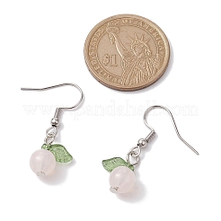 5ペア5色アクリルダングルイヤリング  304ステンレススチールピアスフック付き  ラウンド  ステンレス鋼色  32.5x12.5mm  1対/カラー&nbsp;EJEW-JE05750