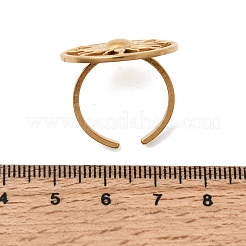 サンホロー 304 ステンレススチール オープンカフリング（女性用）  ゴールドカラー  usサイズ7 1/2(17.7mm)&nbsp;RJEW-A091-18G