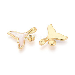 Brass with Shell Enamel Cup Pearl Peg Bails Pin Pendants&nbsp;LS-KK-T079-12G