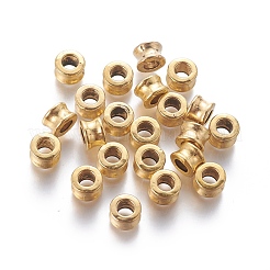 チベット風合金ヨーロピアンビーズ  大穴ビーズ  バレル  アンティーク黄金  8x5.5mm  穴：4mm&nbsp;GLF9214Y