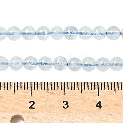 天然石アクアマリンビーズ連売り  ラウンド  4mm  穴：0.7~0.8mm  約103~108個/連  15.28''~15.83''（38.8~40.2センチメートル）&nbsp;G-P576-4mm-01A