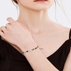 ボヘミアンスタイルのハンドメイドコットンコード編みブレスレット1個、女性用  ミックスカラー  0.1cm&nbsp;BJEW-LP0004-17