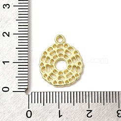 合金ペンダント  中空フラットラウンドのチャーム  鉛フリー＆カドミウムフリー＆ニッケルフリー  ラックめっき  ゴールドカラー  18x15x1mm  穴：1.8mm&nbsp;FIND-H015-09G