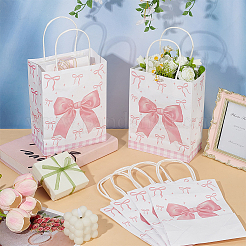Bowknot Printed Paper Packaging Bags with Handles&nbsp;ABAG-WH0071-002A