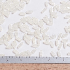 MIYUKIクォーターティラビーズ  日本製シードビーズ  2穴  (qtl512) オパール セイロン  5x1.2x1.9mm  穴：0.8mm  約480PCS /ボトル&nbsp;SEED-JP0008-QTL0512