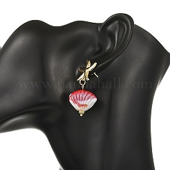 Lampwork Shell Shape Dangle Stud Earrings&nbsp;EJEW-JE07356