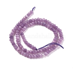 染め天然マレーシアジェイド翡翠ロンデルビーズ連売り  多面カット  スミレ  4x2~3mm  穴：1mm  約115個/連  14インチ&nbsp;X-G-E316-2x4mm-39
