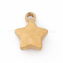 304ステンレスペンダント  ラインストーン付き  スターのチャーム  ゴールドカラー  ジェット  9.5x7.5x3mm  穴：1.4mm&nbsp;STAS-P310-22G-03