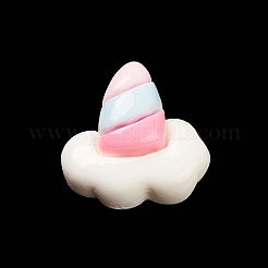 オペーク樹脂カボション  ジュエリー作りパーツ  ピンク  帽子  12.5x13x6mm&nbsp;RESI-C032-01D