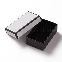 厚紙のジュエリーボックス  内部のスポンジ  ジュエリーギフト包装用  長方形  ホワイト  7.9x5.1x2.65cm&nbsp;CON-P008-A01-05