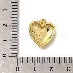 Brass Micro Pave Clear Cubic Zirconia Pendants&nbsp;KK-M297-26G