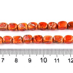 ナチュラルインペリアルジャスパービーズ連売り  染め  直方体の  サンゴ  6.5~7.5x5~6x5~6mm  穴：0.8mm  約53~60個/連  15.55~15.87インチ（39.5~40.3cm）&nbsp;G-N342-62I