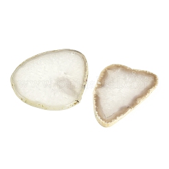 天然瑪瑙のナゲットスライスリンクコネクターチャーム  染め  ホワイト  50~110x27~75x5~10mm  穴：1.8~2mm  約20~40個/1000g&nbsp;G-E022-M07