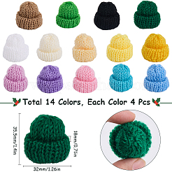 56個 14色 アクリルファイバーキャップ 工芸品装飾  DIY ジュエリー クラフト イヤリング ネックレス ヘアクリップ デコレーション 長方形 ビニール袋 1 個付き  ミックスカラー  32~195x35.5~140x18mm  4個/カラー&nbsp;AJEW-SC0003-50