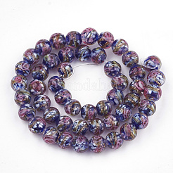 Handmade Gold Sand Lampwork Beads&nbsp;LAMP-T006-10B