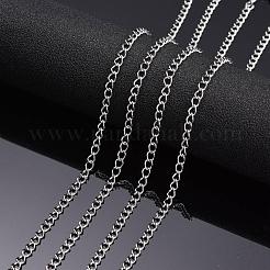 変色しない3.28フィートの304ステンレススチールツイストチェーン  ステンレス鋼色  4x3x0.6mm&nbsp;X-CHS-K001-24-3mm