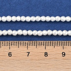 電気めっき合成非磁性ヘマタイト ビーズ 連売り  多面カットラウンド  銀メッキ  3mm  穴：0.8mm  約145個/連  15.75''（40センチメートル）&nbsp;G-U003-13A
