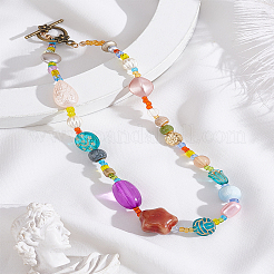 1Pc Ceramic Resin Beaded Necklaces for Women&nbsp;NJEW-LP0003-46