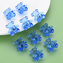 透明なアクリルビーズ  クマ  ブルー  26.5x24.5x15mm  穴：3mm&nbsp;X-MACR-S373-71-B03
