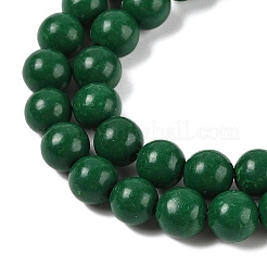 天然石馬山ジェイドラウンドビーズ連売り  染め  濃い緑  8mm  穴：1mm  約48個/連  15インチ&nbsp;G-D263-8mm-XS35