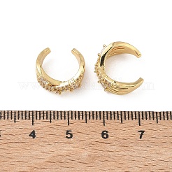 C字型真鍮マイクロパヴェクリアキュービックジルコニアカフイヤリング  18KGP本金メッキ  13.5x7mm&nbsp;EJEW-L316-01G-14