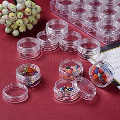 ポリスチレンビーズコンテナ  ふたおよび24つのねじ上容器が付いている  アクセサリー用  diyアートクラフト  ラインストーン  ネイルグリッターパウダー  透明  24x16x2.7cm  小さなキャニスター：4x2cm  容量：10ml（0.34液量オンス）&nbsp;C092Y
