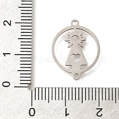 201 Stainless Steel Laser Cut Connector Charms&nbsp;STAS-R132-14P
