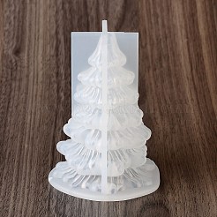 クリスマス DIY キャンドル作り  レジン型  UVレジン用  エポキシ樹脂工芸品作り  ホワイト  クリスマスツリー  95x68x68mm&nbsp;AJEW-U017-07A