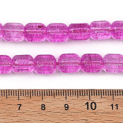 透明ガラスビーズ連売り  ファセットバレル  マゼンタ  9x7.5x8mm  穴：1.2mm  約40個/連  14.37''（36.5センチメートル）&nbsp;GL-A001-01A-11