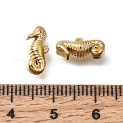 304ステンレススチールスペーサービーズ  イオンプレーティング（ip）  18KGP本金メッキ  タツノオトシゴ  12x5.5x5mm  穴：1.2mm&nbsp;STAS-L315-078G-03
