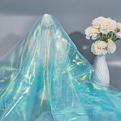 ポリエステルレーザー生地1枚  衣類 バッグ アクセサリー  ダークターコイズ  300x150x0.02cm&nbsp;AJEW-GF0014-48B