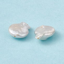 バロック天然ケシパールビーズ  ヒョウタン  貝殻色  17~26x12~14x3~5mm  穴：0.6mm&nbsp;PEAR-N020-L35