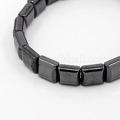 ファッショナブルなヘマタイト伸縮性ブレスレット  ブラック  内径：1-7/8インチ（4.9cm）&nbsp;BJEW-K007-09
